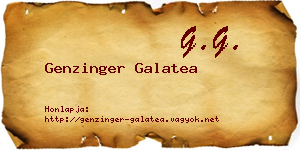 Genzinger Galatea névjegykártya
